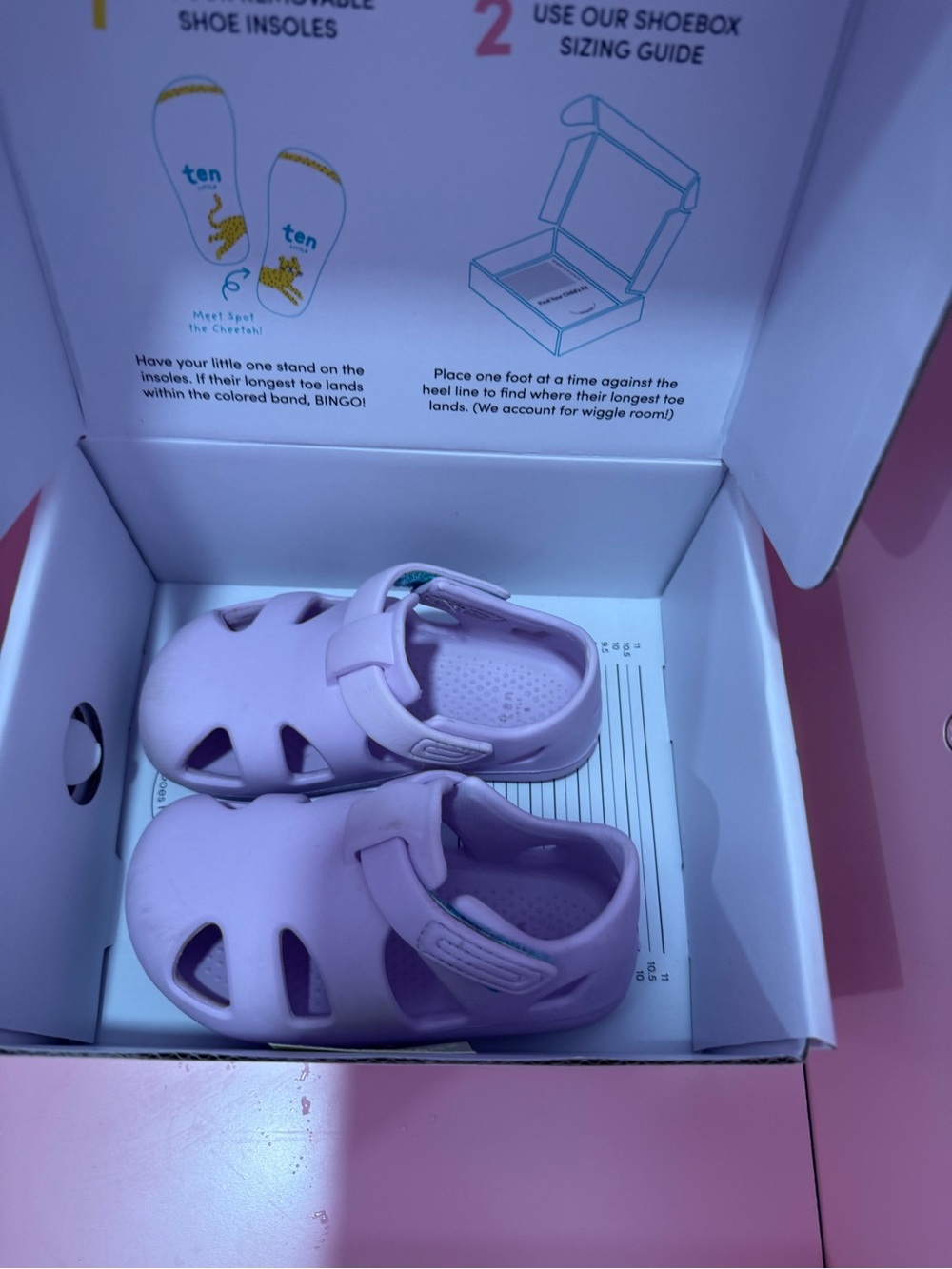 Ten Little Kids Light Purple Water Shoes with Hook-and-Loop Strap